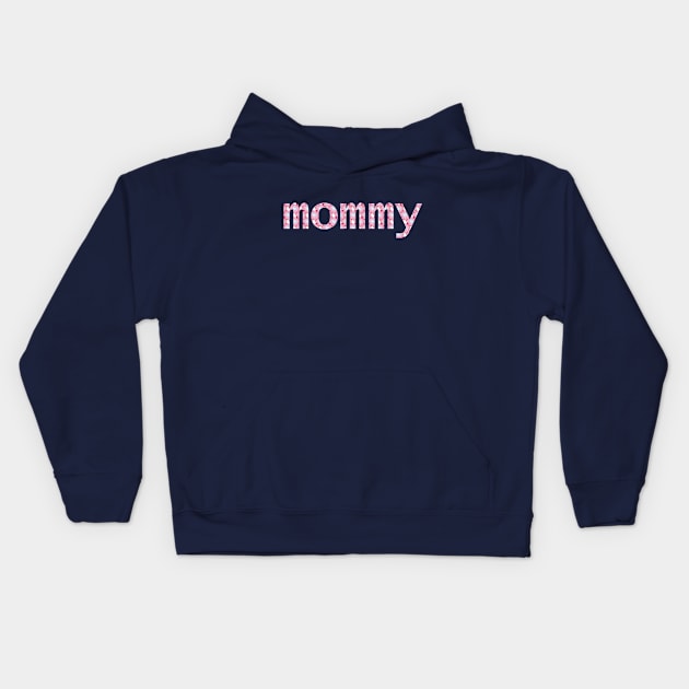 Floral Mom Typography Mommy Pink Kids Hoodie by ellenhenryart